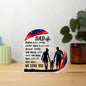 Dad Behind Every Strong Soldier Acrylic Heart