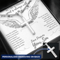As I Sit in Heaven - From Your Son in Heaven - Engravable Snake Chain Cross Necklace - The Gift Eternal