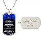 Be Strong and Courageous - Joshua 1:9 - Military Dog Tag Chain Necklace