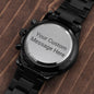 The Gift Eternal Engravable Mens Black Chronograph Watch - The Gift Eternal