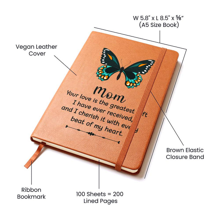 Mom Your Love is the Greatest Gift Leather Journal