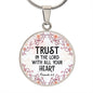 Trust in the Lord - Proverbs 3:5 - Engravable Circle Pendant Necklace