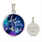 Love You to the Moon - Engravable Circle Pendant Necklace