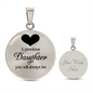 A Precious Daughter - Engravable Circle Pendant Necklace
