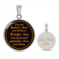 You Are Braver Than You Believe - Engravable Circle Pendant Necklace