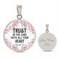 Trust in the Lord - Proverbs 3:5 - Engravable Circle Pendant Necklace