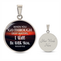 When You Go Through Deep Waters - Isiah 43:2 - Engravable Circle Pendant Necklace