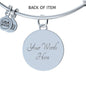 Always Heart to Heart - Engravable Bangle Bracelet with Circle Pendant
