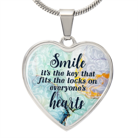 Smile - Engravable Heart Pendant Necklace