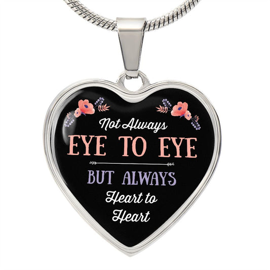 Not Always Eye to Eye - Engravable Heart Pendant Necklace
