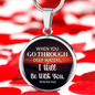When You Go Through Deep Waters - Isiah 43:2 - Engravable Circle Pendant Necklace
