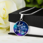 Love You to the Moon - Engravable Circle Pendant Necklace