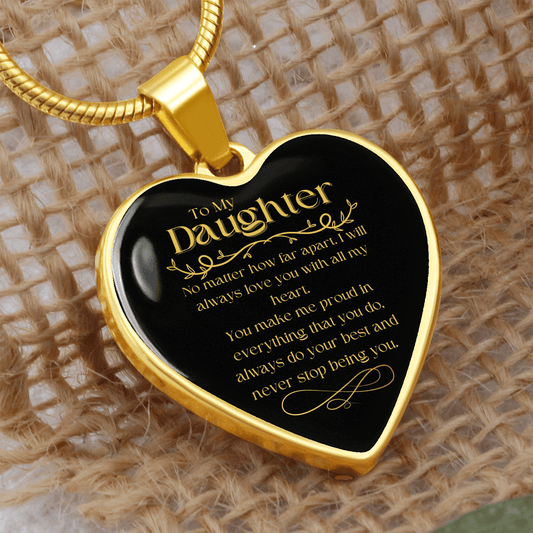 To My Daughter - Golden Love - Engravable Love Heart Necklace - The Gift Eternal