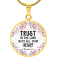 Trust in the Lord - Proverbs 3:5 - Engravable Circle Pendant Necklace