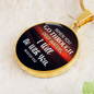 When You Go Through Deep Waters - Isiah 43:2 - Engravable Circle Pendant Necklace