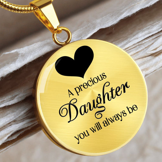 A Precious Daughter - Engravable Circle Pendant Necklace