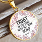 Trust in the Lord - Proverbs 3:5 - Engravable Circle Pendant Necklace