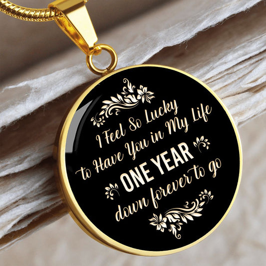 First Anniversary - Engravable Circle Pendant Necklace
