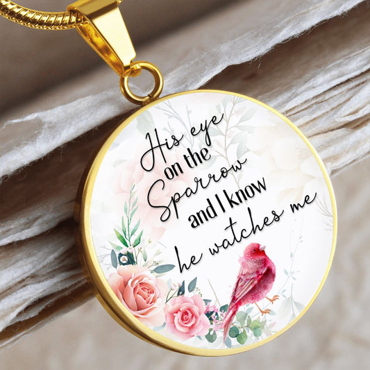 Sparrow - Engravable Circle Pendant Necklace