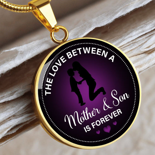 Mother & Son Forever - Engravable Circle Pendant Necklace