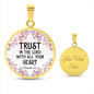 Trust in the Lord - Proverbs 3:5 - Engravable Circle Pendant Necklace
