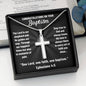 Christian Baptism Cross Gift - Congratulations on Your Baptism - Engraved Cross Necklace for Him and Her - Personalized Engraving Gift