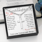 To My Goddaughter - Holy Dove - Engravable Snake Chain Cross - For Her - The Gift Eternal