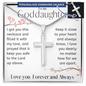 To My Goddaughter - Holy Dove - Engravable Snake Chain Cross - For Her - The Gift Eternal