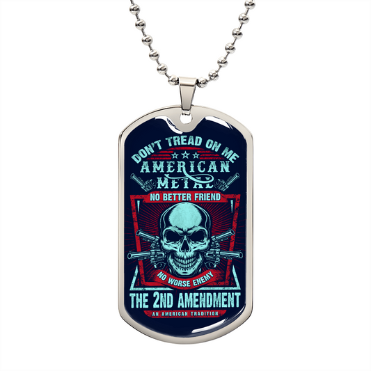 American Metal - 2nd Amendment - Military Dog Tag Chain Necklace