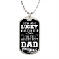 Worlds Best Dad - Belongs to Me - Military Dog Tag Chain Necklace