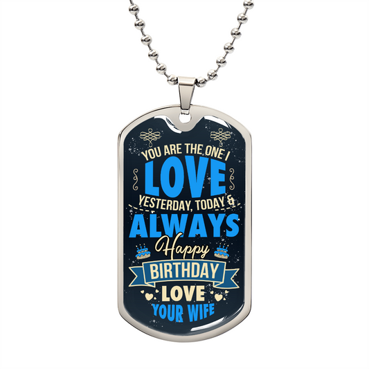 Husband - You are the One - Military Dog Tag Chain Necklace