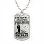 Husband - So Fortunate I Married You - Military Dog Tag Chain Necklace