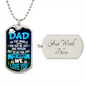 Dad You Are the World - Military Dog Tag Chain Necklace