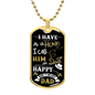 Dad - I Have a Hero - Military Dog Tag Chain Necklace