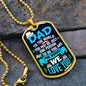 Dad You Are the World - Military Dog Tag Chain Necklace