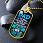 Dad You Are the World - Military Dog Tag Chain Necklace