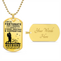Husband - So Fortunate I Married You - Military Dog Tag Chain Necklace