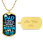 Dad You Are the World - Military Dog Tag Chain Necklace