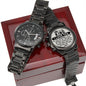 To My King - I Love You - Engraved Black Chronograph Watch
