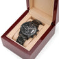 To My King - I Love You - Engraved Black Chronograph Watch