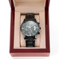To My King - I Love You - Engraved Black Chronograph Watch