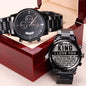 To My King - I Love You - Engraved Black Chronograph Watch