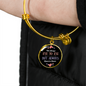 Always Heart to Heart - Engravable Bangle Bracelet with Circle Pendant