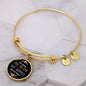 Always Heart to Heart - Engravable Bangle Bracelet with Circle Pendant