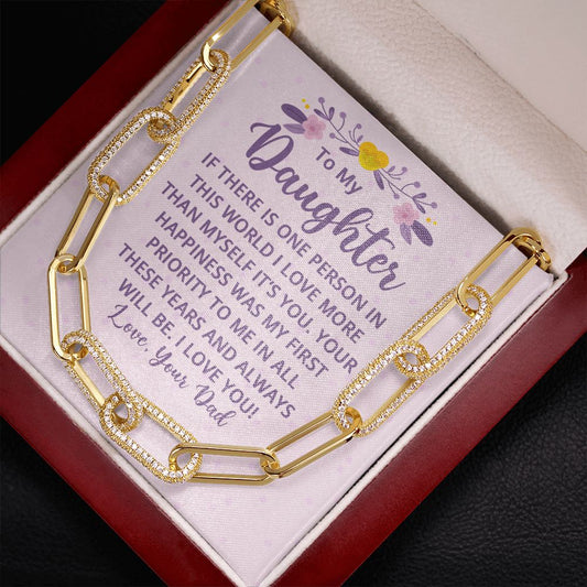 To My Daughter - If There Is One Person in This World - Forever Linked Necklace