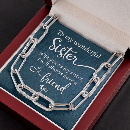 To My Wonderful Sister - Forever Linked Necklace