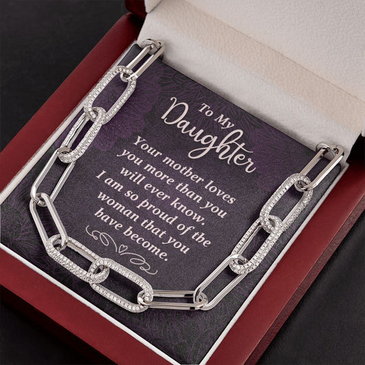 To My Daughter - Your Mother Loves You - Forever Linked Necklace