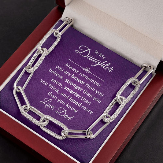 To My Daughter - Always Remember - Forever Linked Necklace