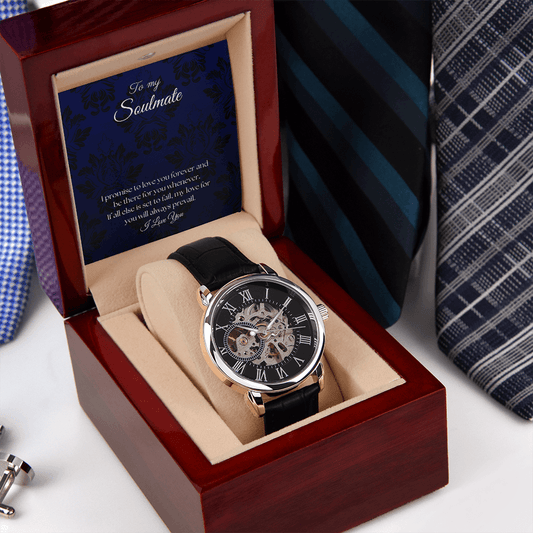 To My Soulmate - Royal Blue - Men's Openwork Watch - The Gift Eternal