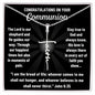 Christian First Communion Faith Cross Gift - Congratulations on Your Communion - Faith Cross Necklace for Her